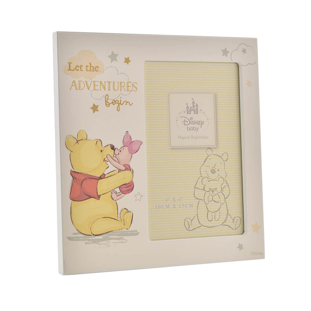 Happy Homewares Winnie the Pooh frame with portrait aperture to showcase treasured moments in the nursery.