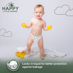 Happy Little Camper unscented wipes close-up showing plant-based fibers.