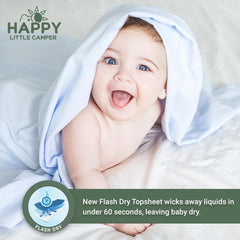 Happy Little Camper wipes with Aloe Vera and Chamomile for soothing cleanup.