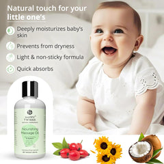 Newborn application with Happy Twiggs massage oil for gentle care