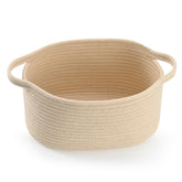Happyiren beige woven gift basket front view for stylish nursery storage.