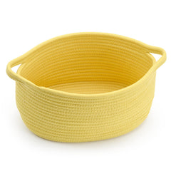 Happyiren cute woven storage basket with handle for stylish organization