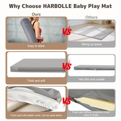 HARBOLLE non-slip vegan leather cover stays in place on floors.