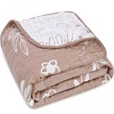 HardNok leaf-pattern muslin blanket for soft, breathable swaddling