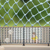 HARERNET stair safety net assembly shows easy corner attachment for stairs.