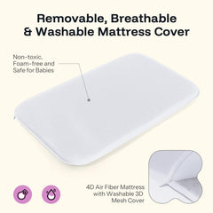 HARPPA mesh sides bassinet ensures airflow and clear baby visibility at night