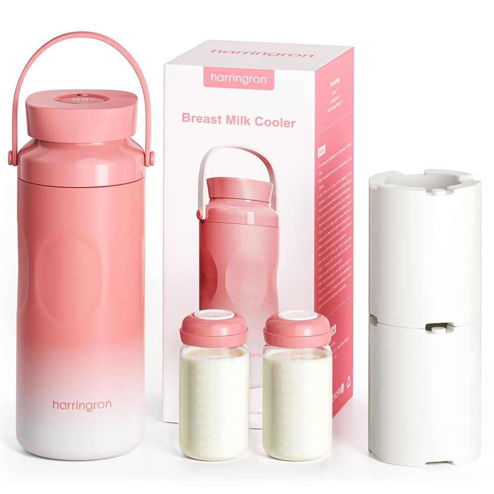 Harringron portable breast milk cooler bottle front view keeps milk fresh on the go