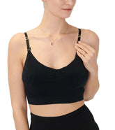 HATCH Essential nursing bra front view with pull-down design for easy feeding