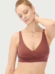 HATCH Dream Feed nursing bra in anise, cross-over front with pull-down for effortless feeds.