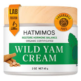 HATMIMOS Wild Yam Cream 2oz bottle demonstrates easy application and hormonal support.