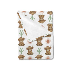 HawSkgFub boho Highland Cow blanket offering gentle newborn warmth for cribs and strollers