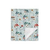 HawSkgFub boho mushroom forest blanket front dotted pattern for cozy crib time