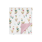 HawSkgFub Goose Pink Bow Ribbon Blanket with dotted back for cozy newborn warmth