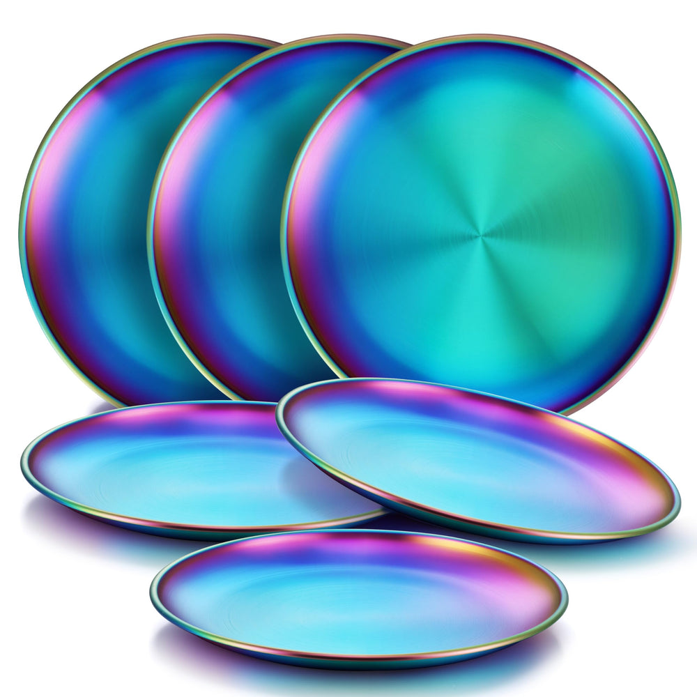 HaWare rainbow 8-inch plate for kids showing colorful dinnerware and sturdy build.