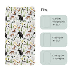 HawSkgFub changing pad cover with fox pattern adds playful forest vibe.