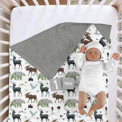 HawSkgFub double-layer swaddle blanket supports year-round warmth and breathability.