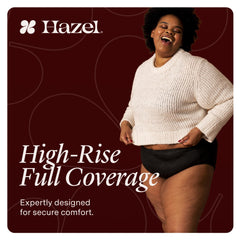 Hazel high-rise briefs with full coverage and no visible panty line.