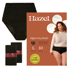 Hazel disposable underwear front view shows a high-waist discreet design for everyday wear