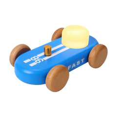HBCIDC go-kart night light blue front view with warm ambient glow for kids