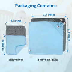 HBHLFZ baby towel set; quick moisture absorption after bath.