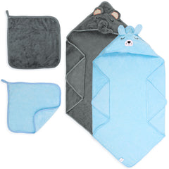 HBHLFZ hooded towel coral fleece close-up; ultra-soft, gentle drying for newborn skin.