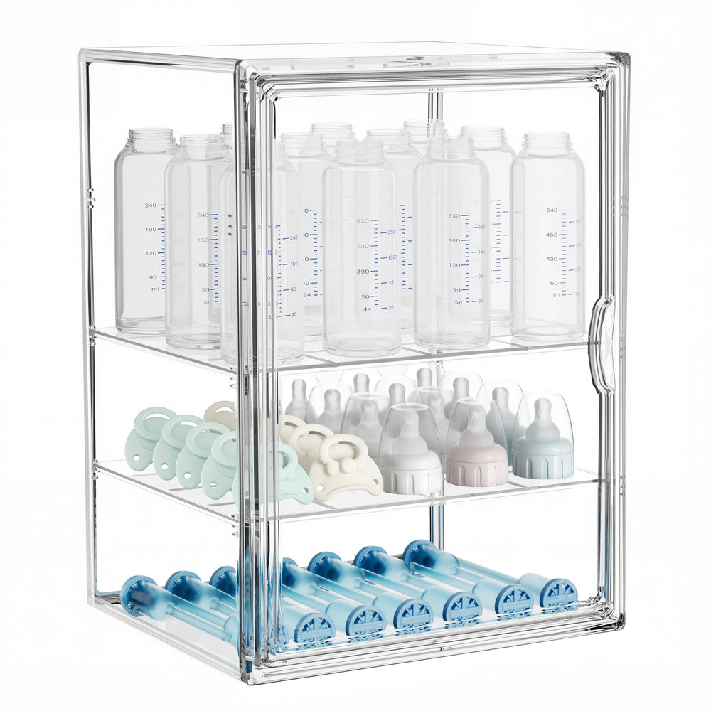 HBlife 3-tier bottle storage keeps feeding essentials neatly organized on the countertop.