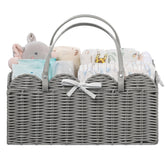 HBlife diaper caddy with large scalloped basket for organized nursery storage