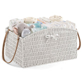 HBlife diaper caddy with curved design for organized baby essentials at home.
