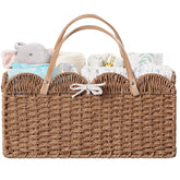 HBlife diaper caddy large paper rope basket for neat nursery organization and style.