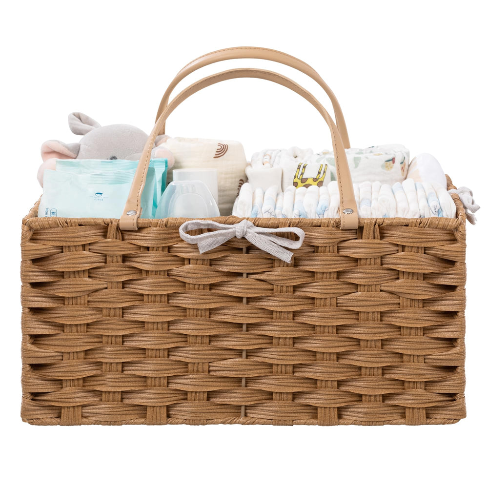 HBlife diaper caddy main basket, spacious interior, keeps diapers and wipes organized.