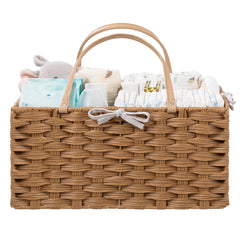 HBlife diaper caddy main basket, spacious interior, keeps diapers and wipes organized.