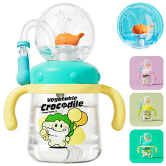 HBSAPKKA Whale Fountain Tumbler with interactive spray for engaging toddler hydration.