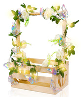 HDUYFYD wooden baby shower crate with storage and natural finish, ideal for gifting.