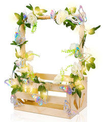 HDUYFYD wooden baby shower crate with storage and natural finish, ideal for gifting.