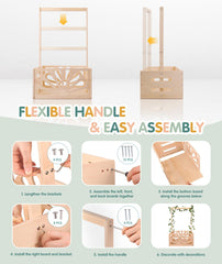 HDUYFYD string lights on the wooden baby shower crate create warm ambiance