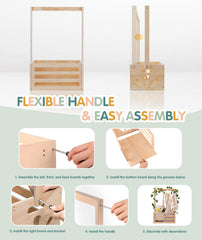 HDUYFYD wooden welcome box with oil finish adds refined texture to a nursery