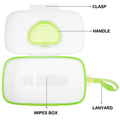 Healeved On-The-Go Wipes Dispenser green front view for quick access.