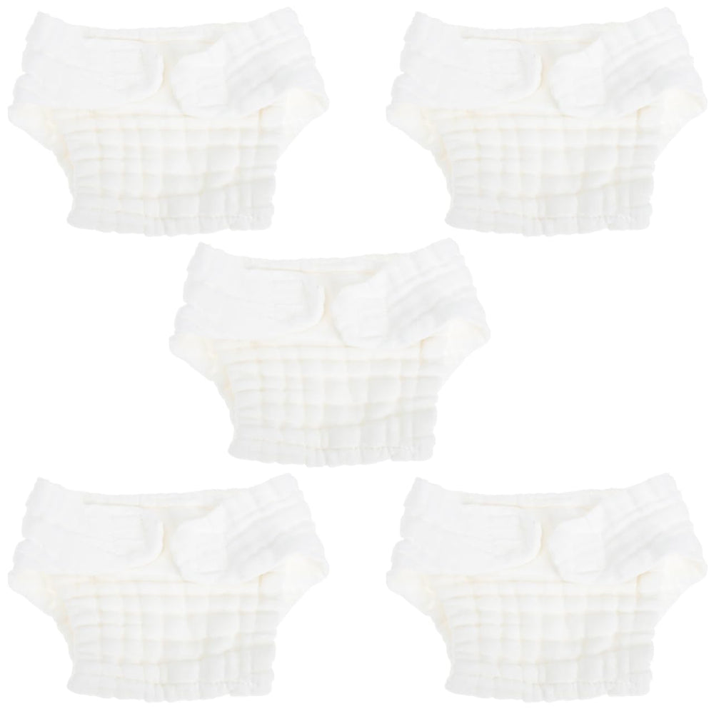 Healifty newborn diapers 5pcs mustard and white cover set, skin-friendly and breathable for newborns.