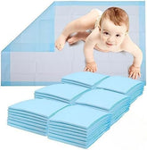 Healqu 50-pack changing pad liner flatlay for mess-free diaper changes