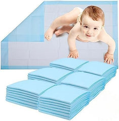Healqu 50-pack changing pad liner flatlay for mess-free diaper changes