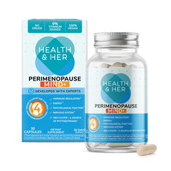 Health and Her Mind+ bottle close-up for daily focus