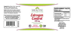 Health As It Ought To Be Estrogen Control label highlights quality and natural blend.