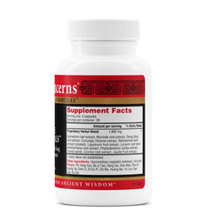 Health Concerns Three Immortals bottle on shelf highlighting herbal blend for symptom management.