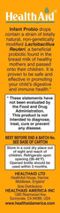 HealthAid InfantProbio box-front shows vegan, non-GMO probiotic formula for children