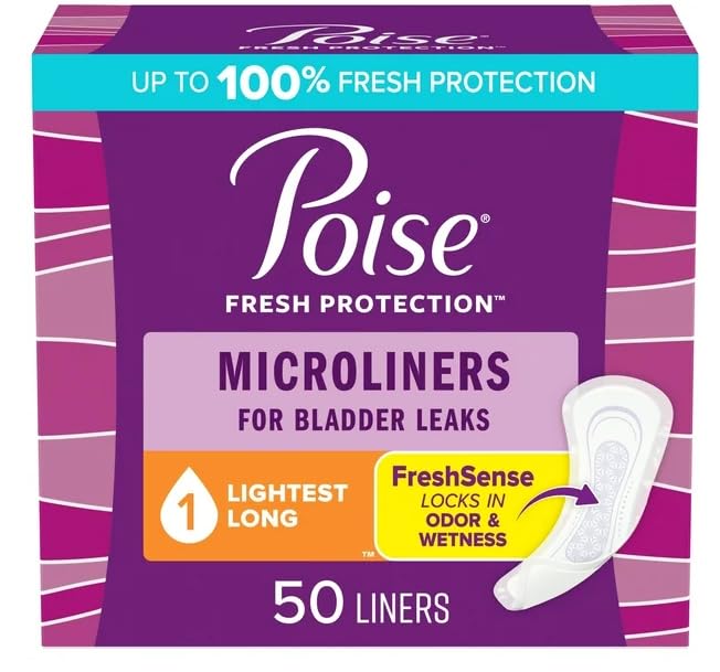 Healthy Surplus Poise Microliners front view for discreet daily protection with the longest length.