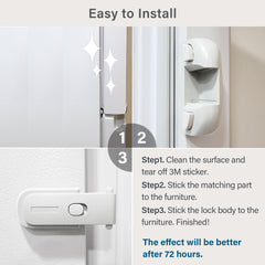 Heart of Tafiti fridge lock with strong adhesive tape for easy installation.