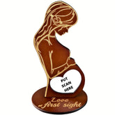 Heart's Sign baby ultrasound frame front view in brown wood, a timeless keepsake.