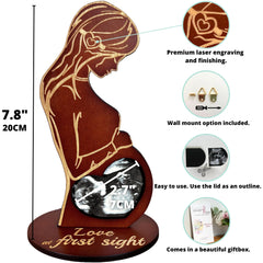 Heart's Sign sonogram frame with dimension and slot for a precious photo.