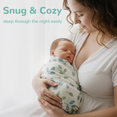 HECCEI muslin swaddle blanket in a nursery setting highlighting durable two-layer weave.