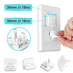 HEELALBABY white outlet covers blend with décor and stay unobtrusive
